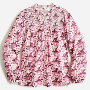 J.Crew Smocked button-back top in Liberty Butterfield Poppy